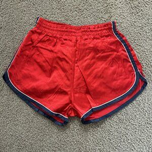 fun red nylon shorts